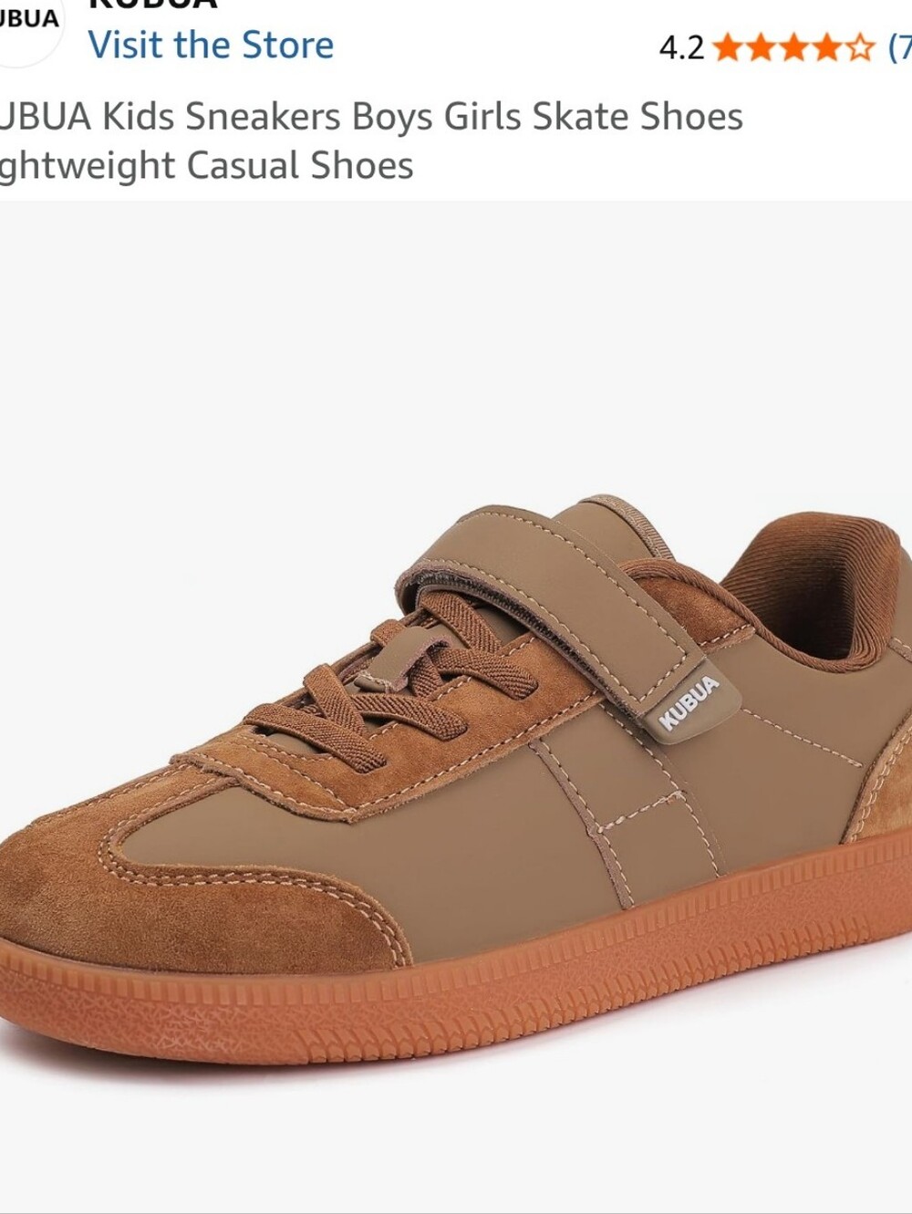 Brown Velcro Casual Sneakers
